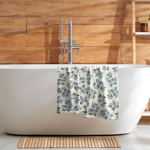 2 Pack Blue Hydrangea Floral Hand Towels - Image 3