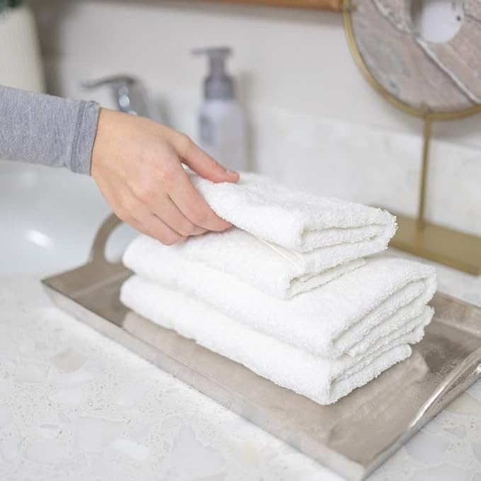 Hawmam Linen White Hand Towels for Bathroom, 16x29 Inch, Premium Turkish Cotton - Image 6