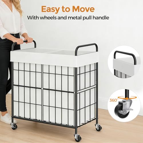 100L 2-Section Laundry Hamper - Image 6