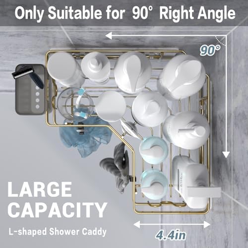 AKTECKE Corner Shower Caddy Organizer Shelf: 2Pack Adhesive Shower Rack - Image 3