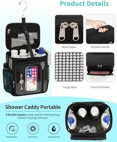 CUBETASTIC Hanging Shower Caddy Portable Bag - Image 3