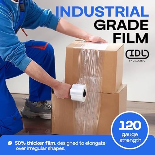 IDL Packaging 3" Stretch Wrap Mini Roll, 700 feet, 120 Gauge - Image 6