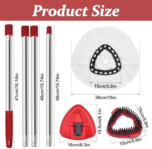 Spin Mop Handle Replacement for Ocedar, Mop Heads Replacements Compatible - Image 3