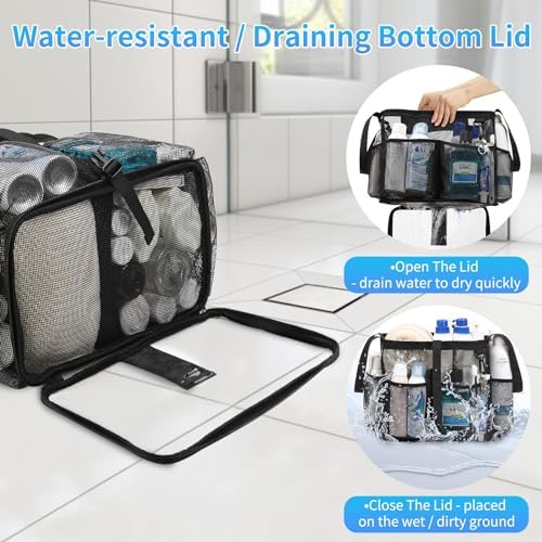 CUBETASTIC Mesh Shower Caddy Portable, Quick Dry Hanging Toiletry Bag - Image 6