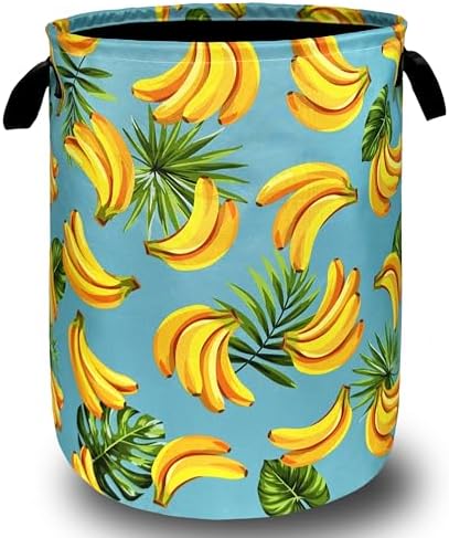 Banana Laundry Basket Oxford Cloth Foldable Hamper 18.9x16.5 Inch by SELIONLIKN