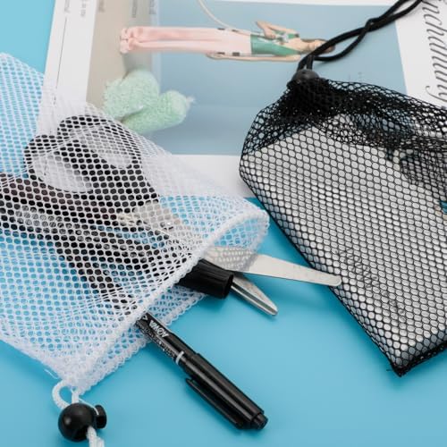 10 Pcs Small Mesh Bags Drawstring, 7.87x6 Inch Black Nylon Net Bags - Image 5