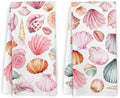 Preppy Seashell Kitchen Towels and Dishcloths Set of 2, Coastal Cowgirl Dish by HFXHANGD
