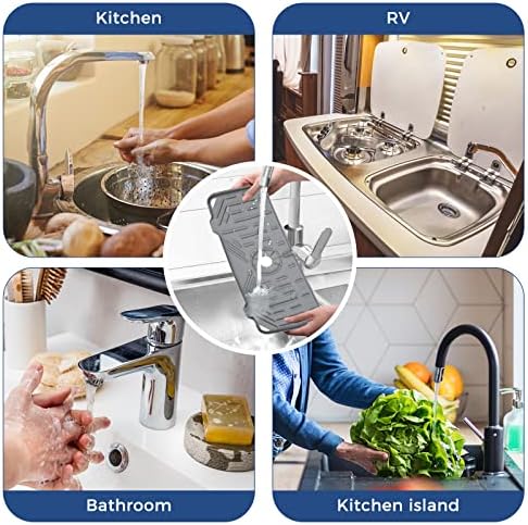 2 Pcs Silicone Faucet Handle Drip Catcher Tray, 2 in 1 Dish Soap Sponge Holder - Image 7