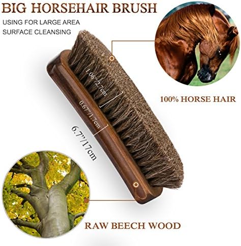TAKAVU Shoe Shine Kit 4pcs, 100% Horse Hair, Polish & Crepe Suede Brush - Image 3
