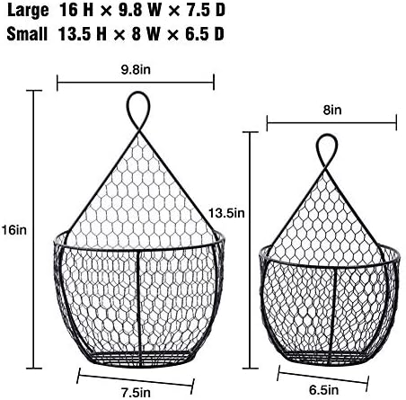 ERYTLLY Metal Fruit And Vegetable Storage Hanging Basket Wall Mounted, - Image 3