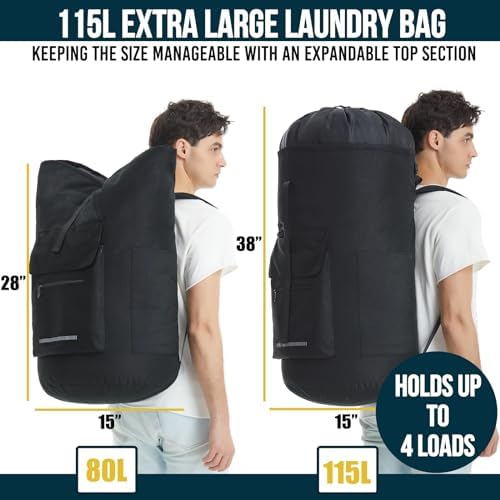 Laundry Bag Extra Large 115L, Laundry Backpack Bag, Laundry Bags Extra Large - Image 2
