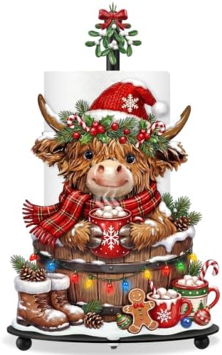 Chunful Highland Cow Christmas Paper Towel Holder by Chunful