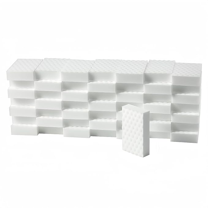 Magic Sponges Eraser, 50 Pack 2X Density Melamine Sponge Foam Pad Bulk | by BAISENJIE