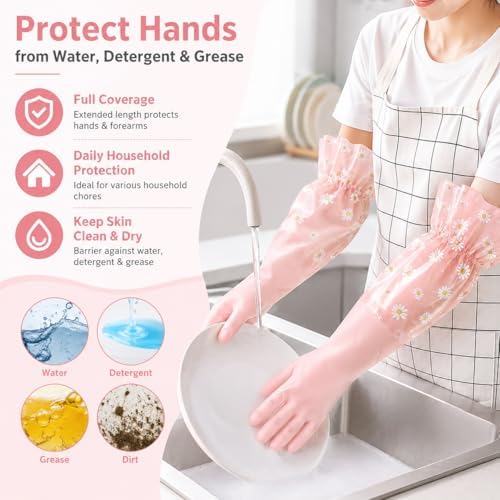 Dishwashing Cleaning Gloves Waterproof Tear-Resistant Household Rubber Cleaning - Image 7