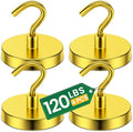 Grtard 4 Pcs Yellow Magnetic Hooks Heavy Duty, 120 LBS Strong Magnet Hooks by Grtard