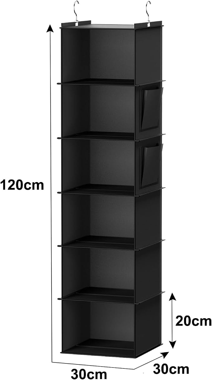 YOUDENOVA Hanging Closet Organizer and Storage, 2 Side Pockets, Clothes - Image 3