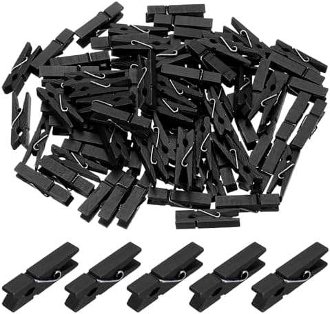uxcell 100 Pcs Wooden Clothespins, 1.4 Inch Clothes Pins Wooden Colored Small by uxcell