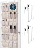 GORILLA GRIP Over the Door Shoe Organizer, 24 Large Pockets, Linen | Breathable by Unknown