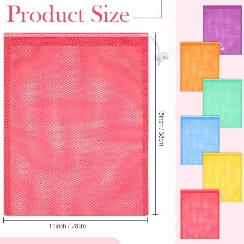 Frienda 6 Pack Mesh Drawstring Bags 11x15 Inch - Image 2