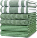 Homaxy Cotton 380 GSM Premium Kitchen Towels, 6 Pack, Grass Green by Homaxy