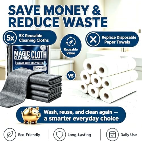 Genie Magic Cleaning Cloth, 15 Pack XXL Microfiber Cleaning Cloths - Image 6