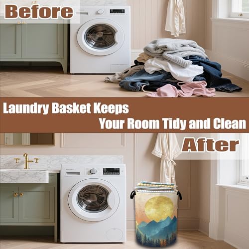 Mountains Sun Nature Scenery Laundry Baskets, Laundry Hamper, Storage Basket - Image 6
