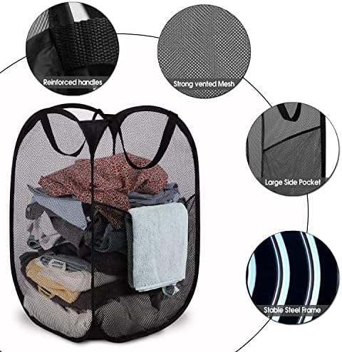 BATTOO Deluxe Strong Mesh Pop up Laundry Hamper Basket - Image 3