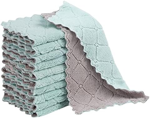 GADIEDIE 10 Pack Kitchen Dish Cloths Dish Towels, Super Absorbent Coral Fleece by GADIEDIE