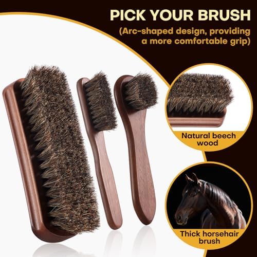 RAPSAKEMOH Shoe Polish Kit, Horsehair Brush Shoe Shine Kit - Image 5