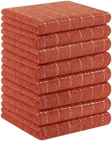 Homaxy 100% Cotton Terry Kitchen Dish Cloths, 8 Pack by Homaxy
