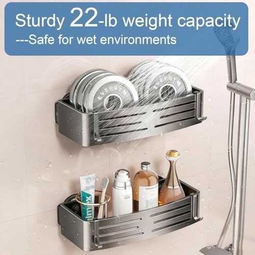 2Pcs Suction Cup Shower Caddy, Upgrade Extra-Strong Suction Shower Shelves - Image 5