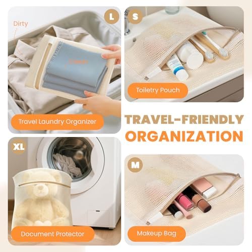 ABRRLO 4Pcs Cotton Mesh Laundry Bags - Image 6