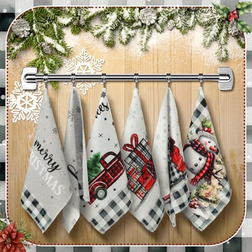 Mindsoft 36 Pcs Christmas Reusable Paper Towels Rolls Washable Bulk Winter - Image 4