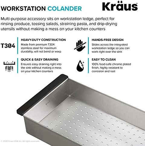 KRAUS Stainless Steel 16.75 in Workstation Sink Colander CS-6 - Image 6