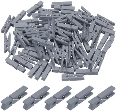 uxcell 200 Pcs Wooden Clothespins, 1.4 Inch Clothes Pins Wooden Colored Small by uxcell