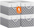 Fab totes Storage Bins 4-Pack, Foldable Storage Baskets by Fabtotes