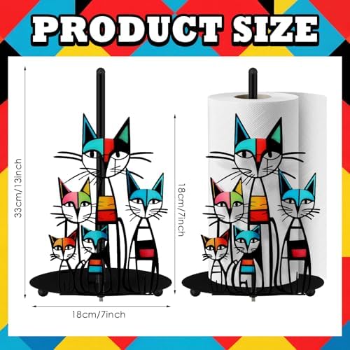 Mid Century Cat Paper Towel Holder Black Metal Paper Towel Holder Retro - Image 2