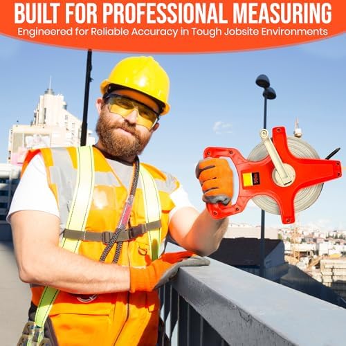 Harrier Hardware 55 Yard Open Reel Tape Measure Orange SAE Metric - Image 7