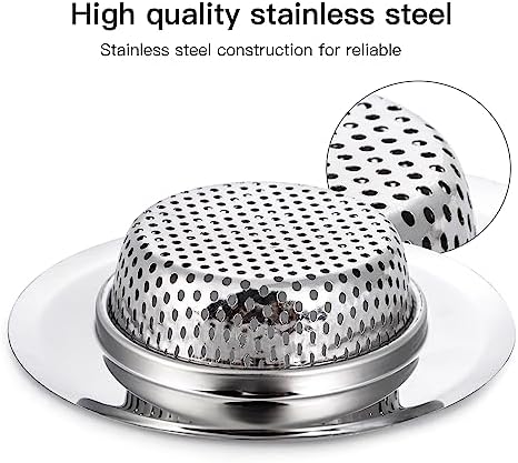 CORNERJOY 4 Pack Heavy Duty Stainless Steel Kitchen Sink Drain Strainer - Image 4