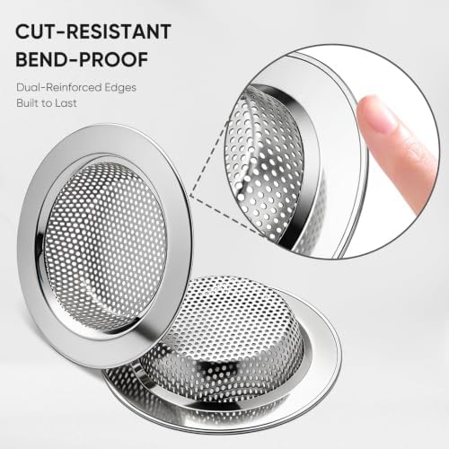 4 Pack Kitchen Sink Strainer, 304 Stainless Steel Sink Drain Strainer, 2mm - Image 4