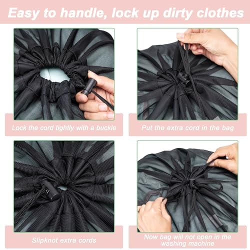 4 Pack Mesh Travel Laundry Bag 12" x 16"Extra Large Dirty Clothes Organizer - Image 4