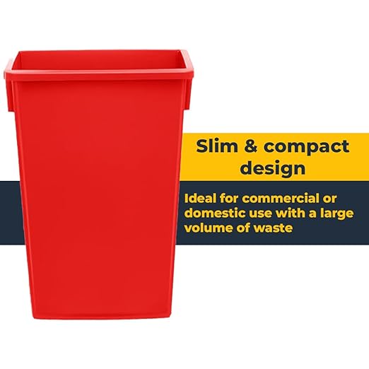 3 Pack 23 Gallon Waste Bin with Dolly, Heavy-Duty Trash Can, Slim Rectangular Garbage Bin, Durable Waste Container, Recycling Bin, Plastic Wastebasket for Kitchen, Garage, Restaurants, Office
