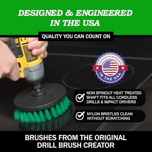 Drillbrush Green Kitchen Drill Brush Set - Image 3