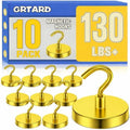 Grtard 10 Pcs Yellow Magnetic Hooks Heavy Duty, 120 LBS Strong Magnet Hooks by Grtard