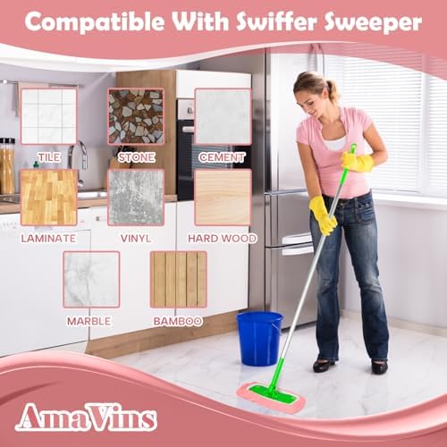 AmaVins 5 Pack Reusable Microfiber Mop Pads Compatible - Image 4