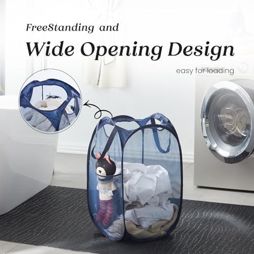 TECHMILLY Collapsible Mesh Pop Up Laundry Hamper - Image 4