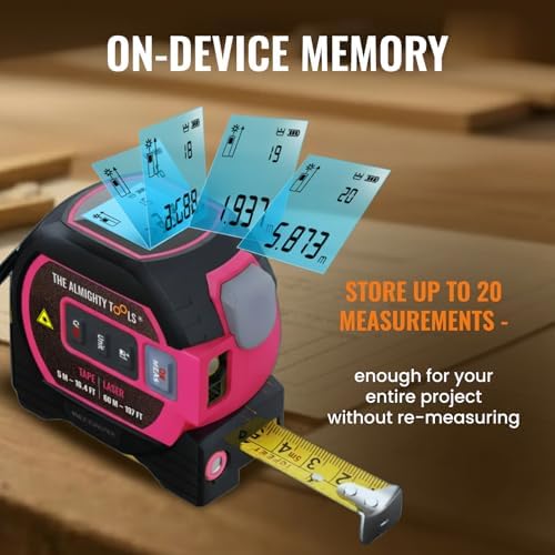 The Almighty Ruler Laser Tape Measure | Smart Range Finder | 196ft/ 60m - Image 3