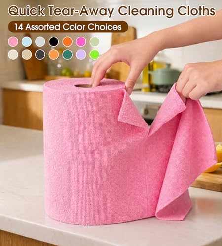 Microfiber Cleaning Cloth Roll, 100 Pack 12 x 12 Inch Tear Away Reusable Paper - Image 6