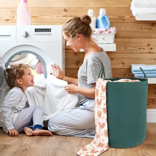XUANGUO Cotton Rope Laundry Basket Hamper - Image 4