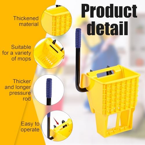 Sasylvia Yellow Mop Wringer Replacement Down Press Mop Bucket Wringer - Image 3